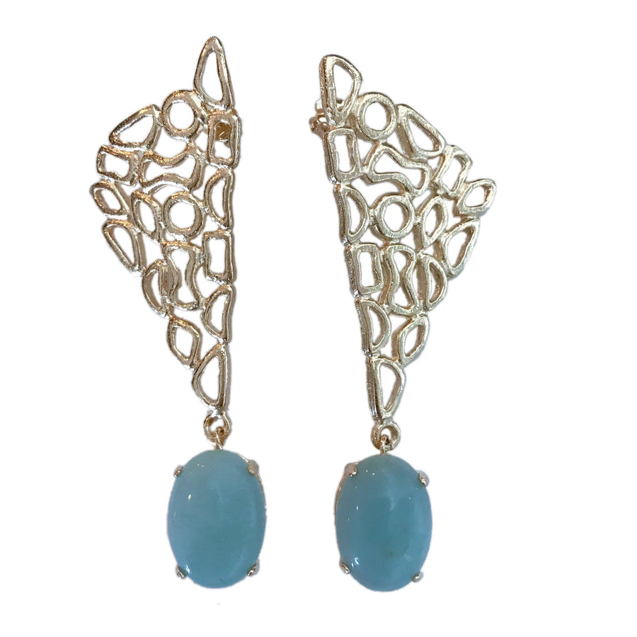 Abstract Earrings - Amazonite - Anny Stern Jewelry