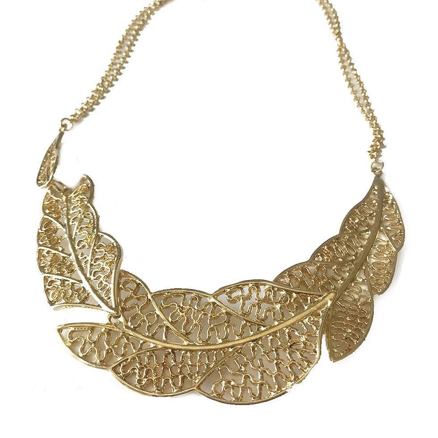 Gold Leaf Necklace - Anny Stern Jewelry