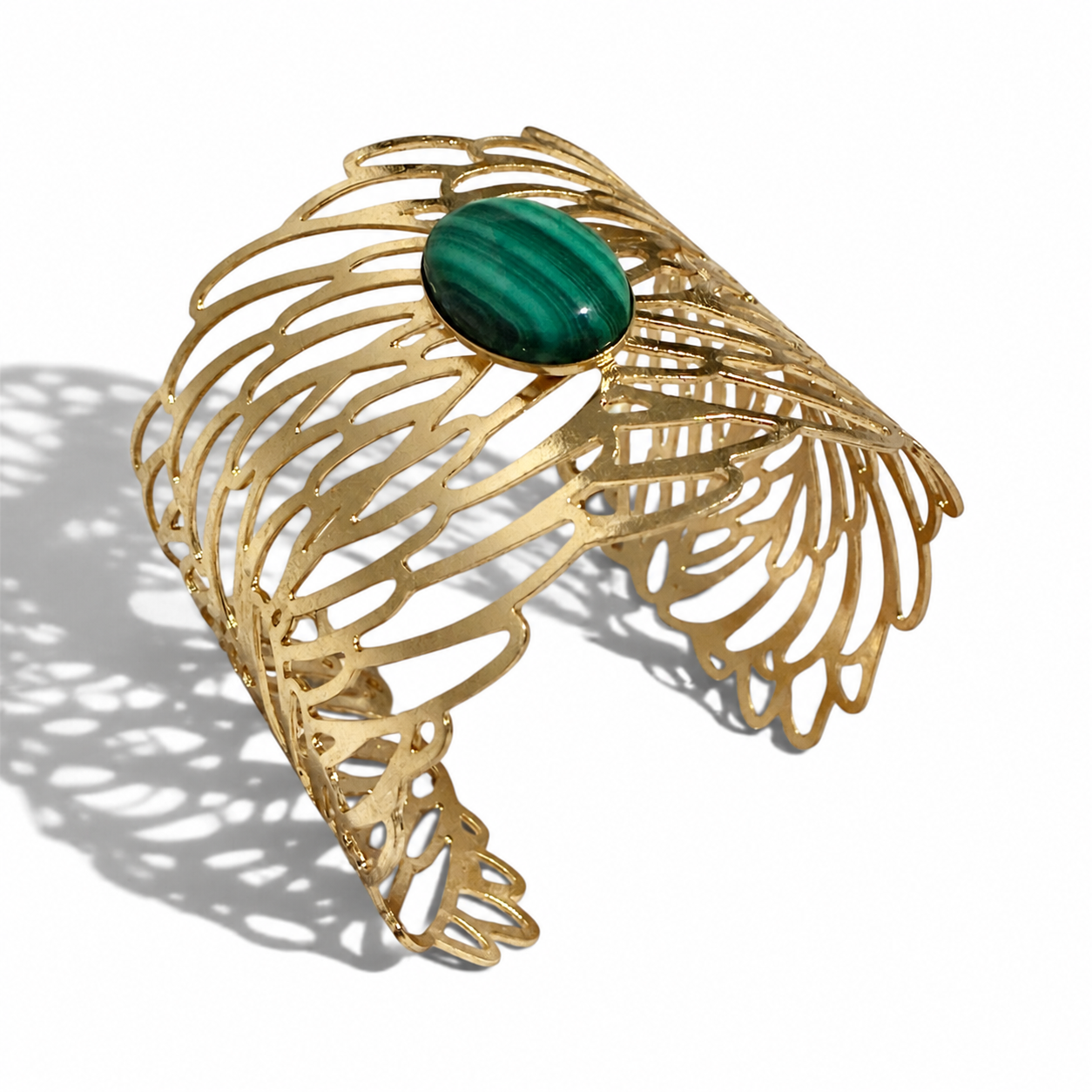 Golden Symphony Cuff - Malachite