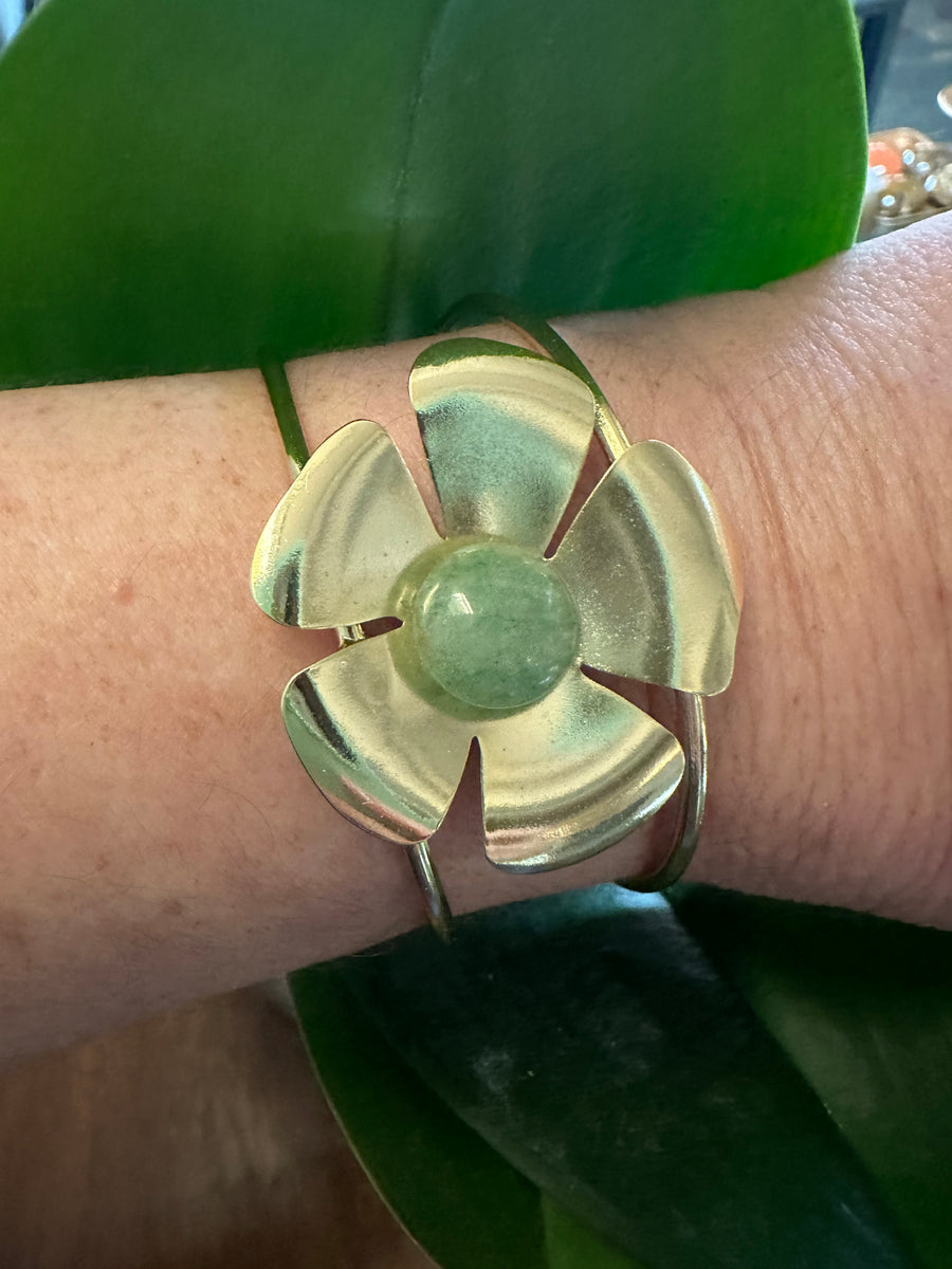 Perennial Flower Cuff - Green Aventurine