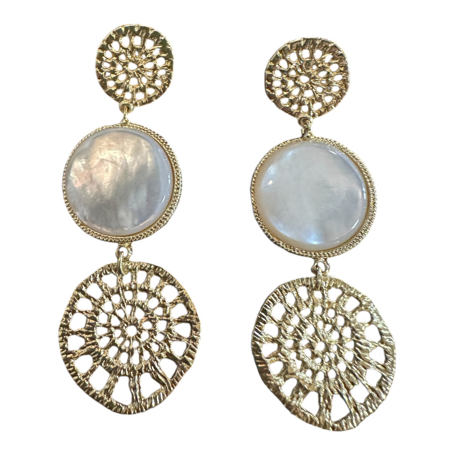 Double Soleil Earring - Mother of Pearl