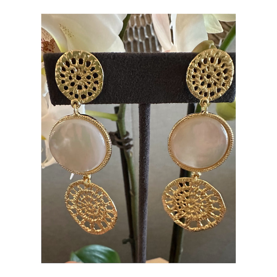 Double Soleil Earring - Mother of Pearl