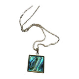 Square Pendant Necklace - Abalone