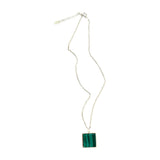Square Pendant Necklace - Malachite