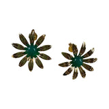 Sunflower Earrings - Green Onyx