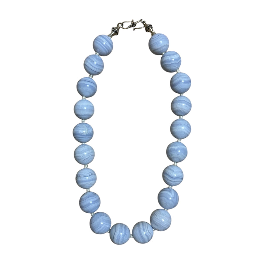 Exquisite Blue Lace Agate Necklace