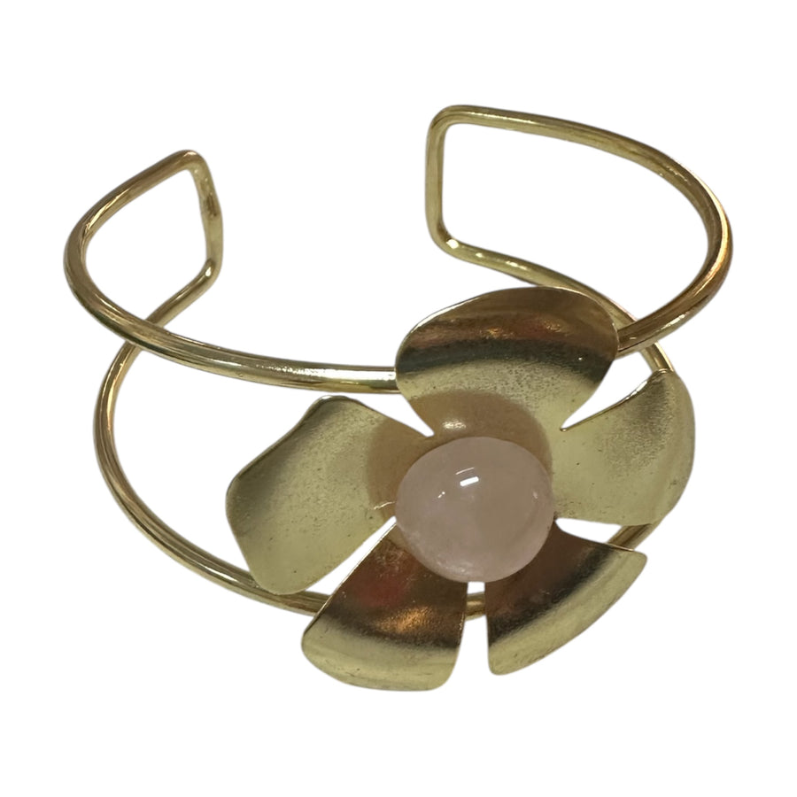 Perennial Flower Cuff - Rose Quartz
