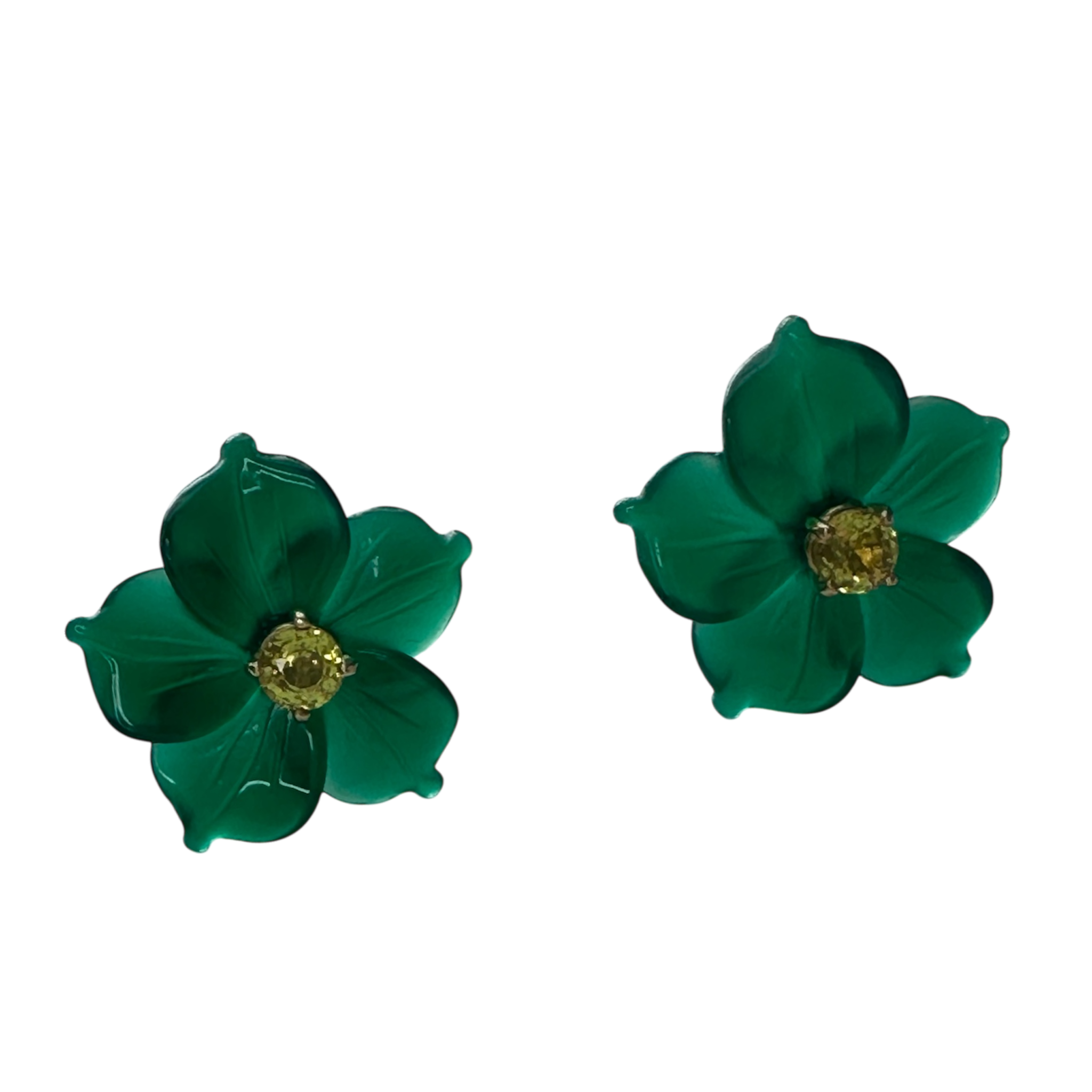 Green Onyx Blossom Earrings
