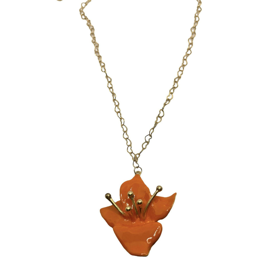 Bougainvillea Necklace - Orange - Anny Stern Jewelry