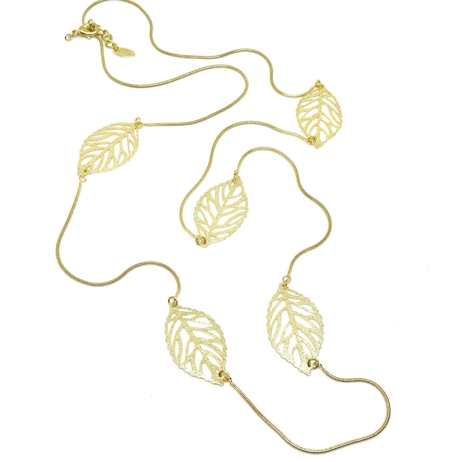 Golden Leaf Necklace - Anny Stern Jewelry