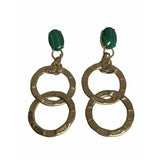 Linked Earrings - Malachite - Anny Stern Jewelry