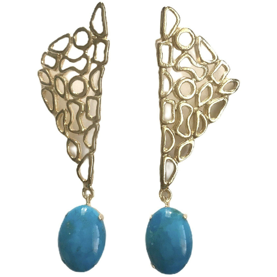 Abstract Earrings - Turquoise - Anny Stern Jewelry