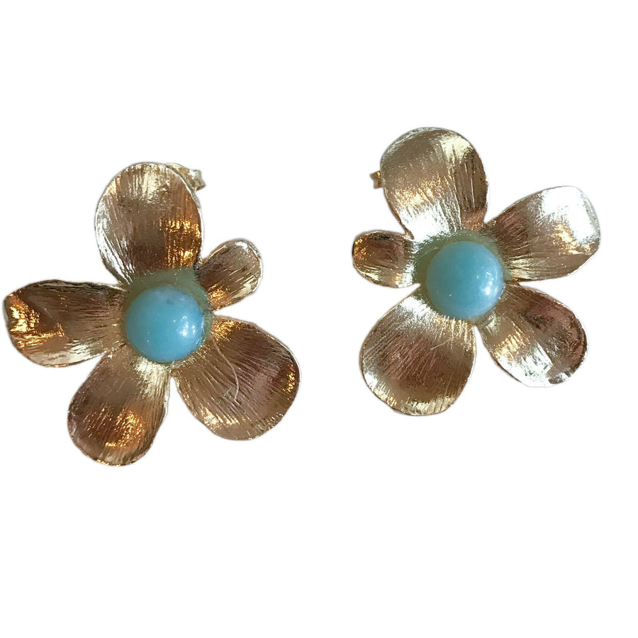 Flower Earrings - Amazonite - Anny Stern Jewelry