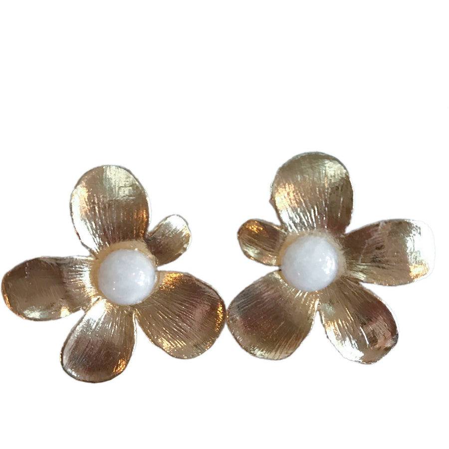 Flower Earrings - Moon Agate - Anny Stern Jewelry