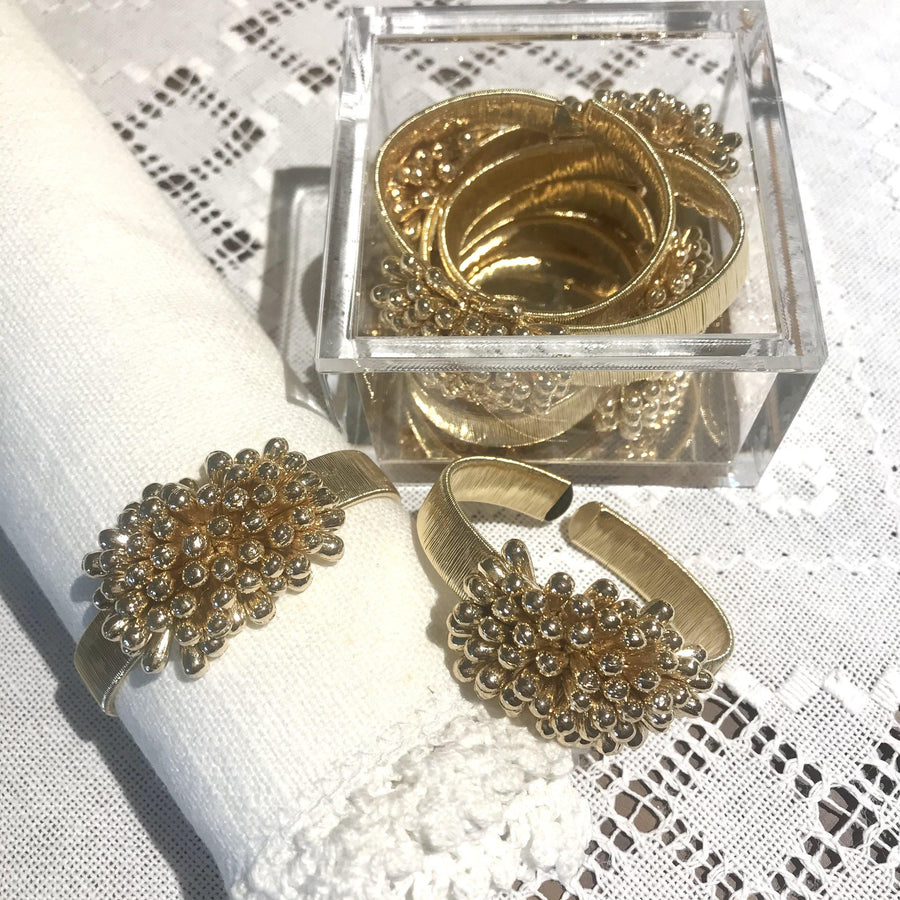 Set of 2 - Teardrop Cluster Napkin Rings - Anny Stern Jewelry