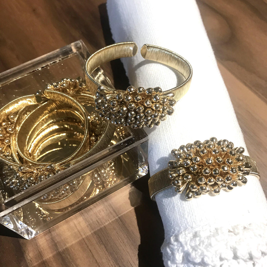 Set of 4 - Teardrop Cluster Napkin Ring - Anny Stern Jewelry