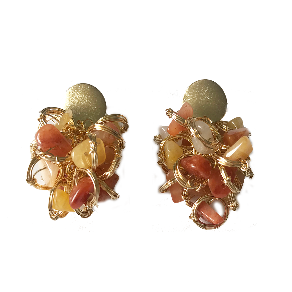 Constellation Earrings - Carnelian - Anny Stern Jewelry