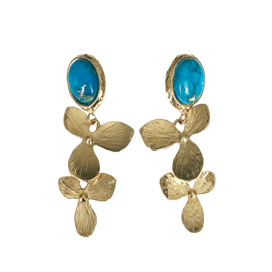 Fiore Earrings - Turquoise - Anny Stern Jewelry