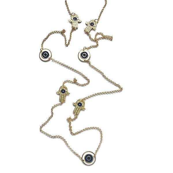 Hamsa & Eye Necklace - Anny Stern Jewelry