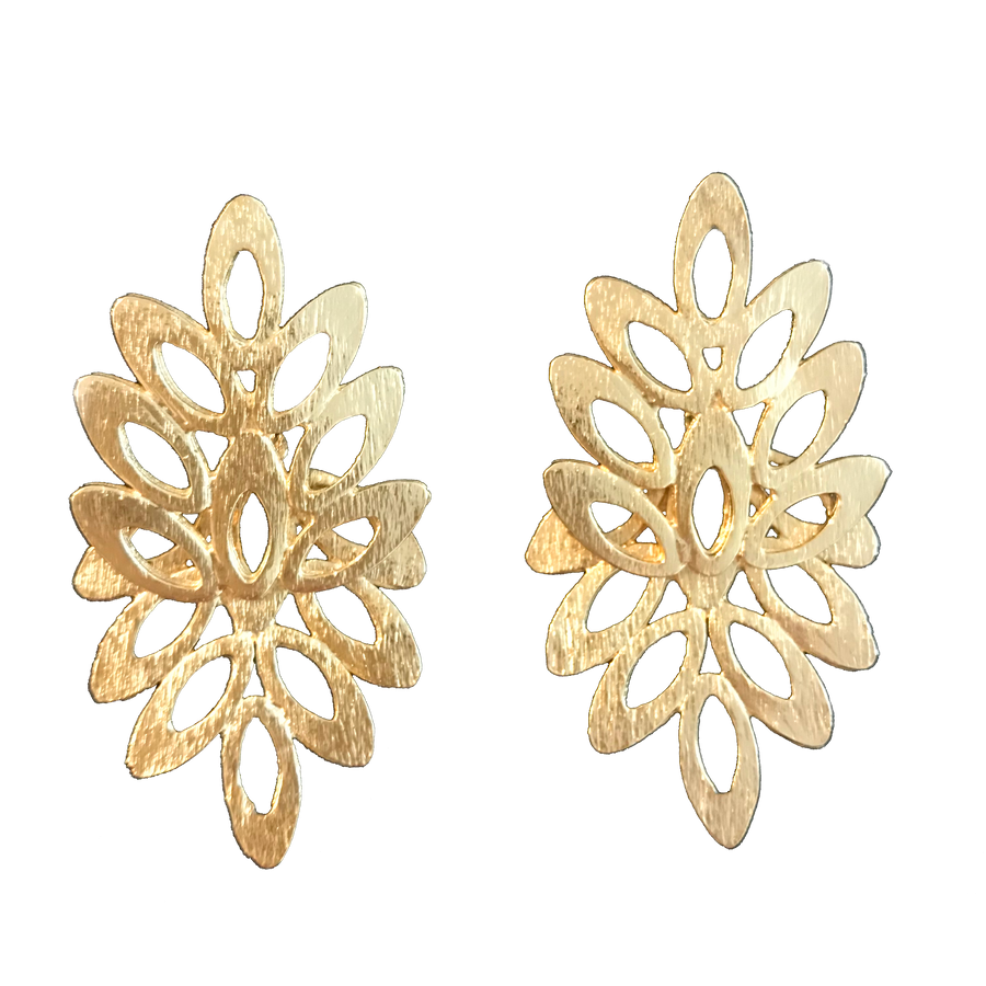 Waving Leaf Earrings - Anny Stern Jewelry
